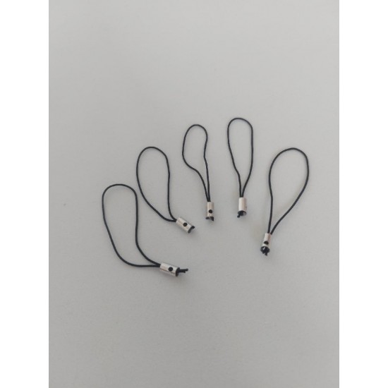 Шнур для брелоков 58 мм цв. черный, цена за 10 шт